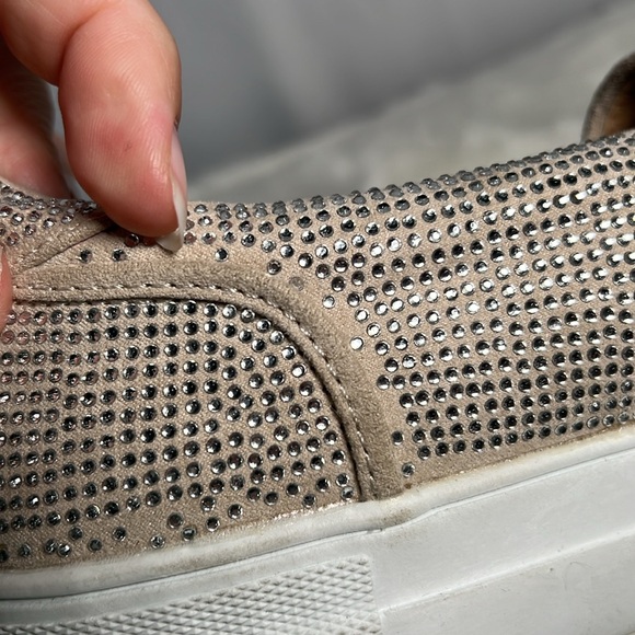 JUSTFAB Eloise Slip-on Low Top Bedazzled Rhinestone Sneaker Loafer - Women 11 - Picture 5 of 9